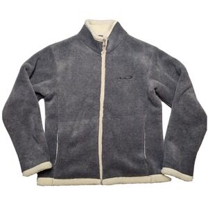 VTG WHISTLER BLACKCOMB Women XL Gray Sherpa Lined Fleece Full Zip Jacket CANADA